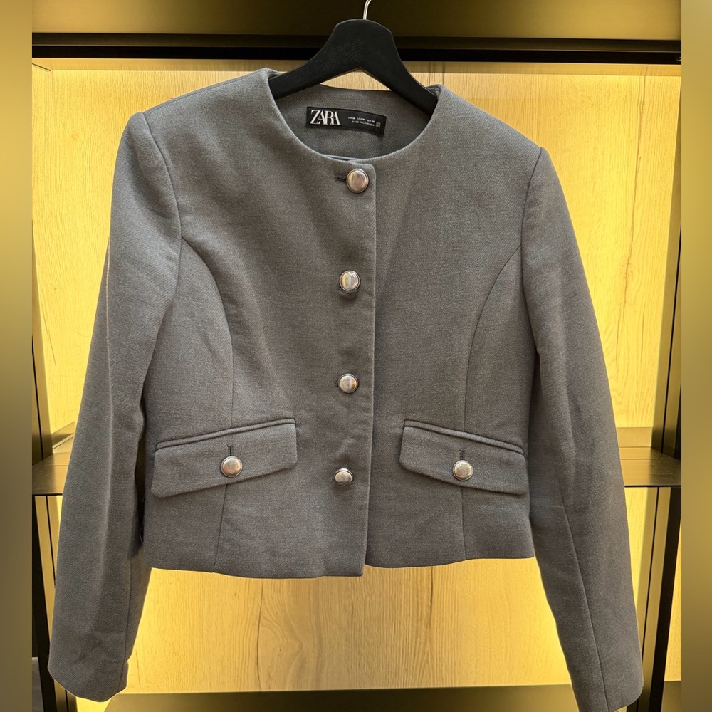 NWOT Zara METAL BUTTON BLAZER size M - Picture 3 of 4